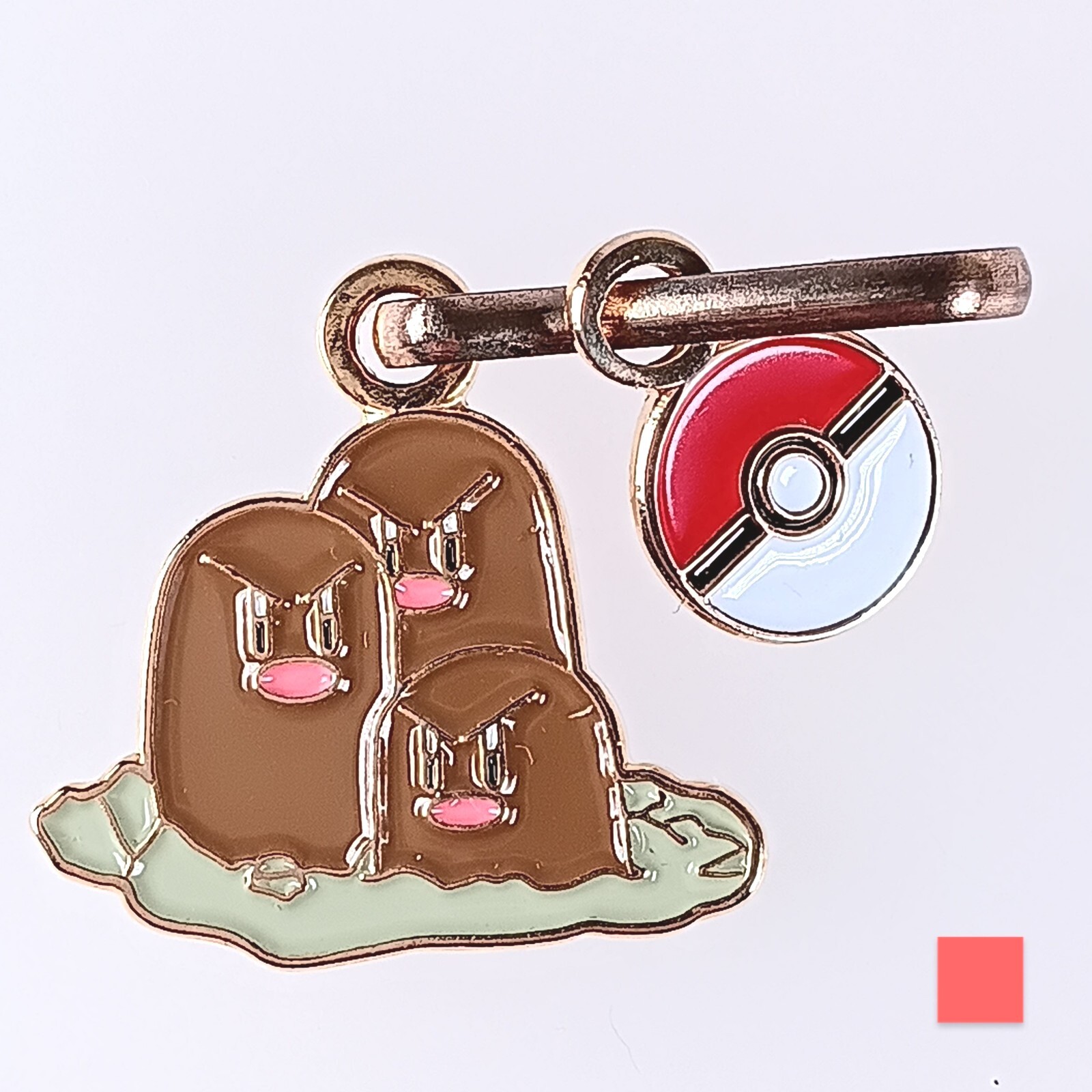 Dugtrio Pokemon Metal Charm Japanese Nintendo From Japan F/S