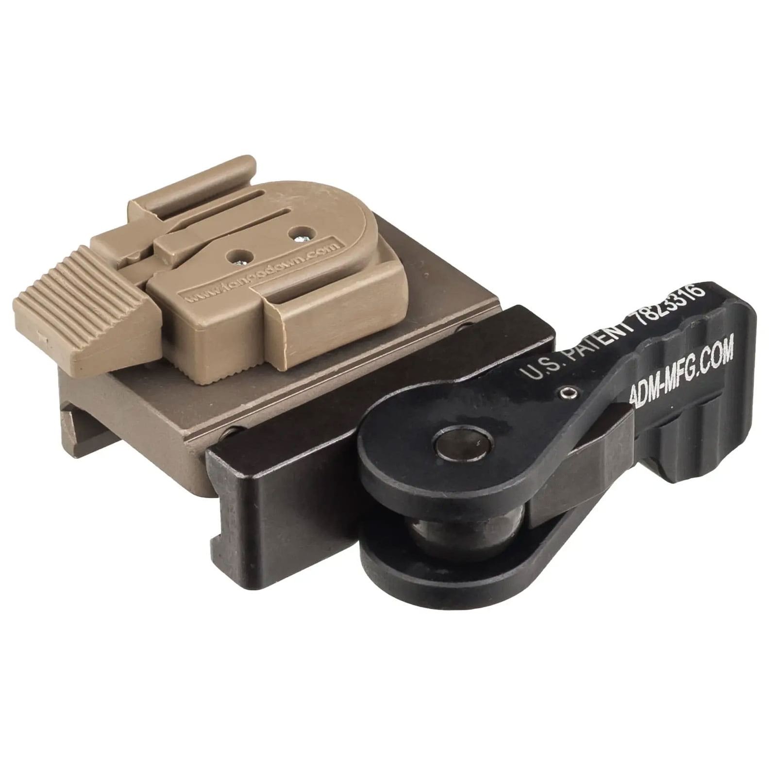 AMERICAN DEFENSE AD-21 Flat Dark Earth Surefire Helmet Light Mount w/ Tac Lever