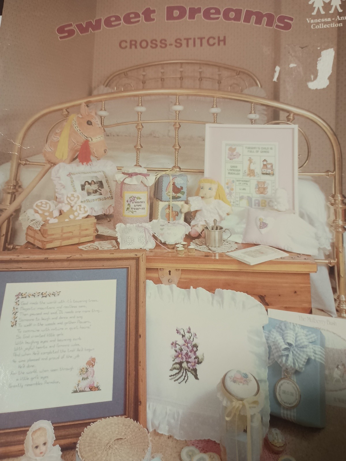 Vanessa-Ann 003 baby SWEET DREAMS cross stitch charts 1980 36pg booklet M4