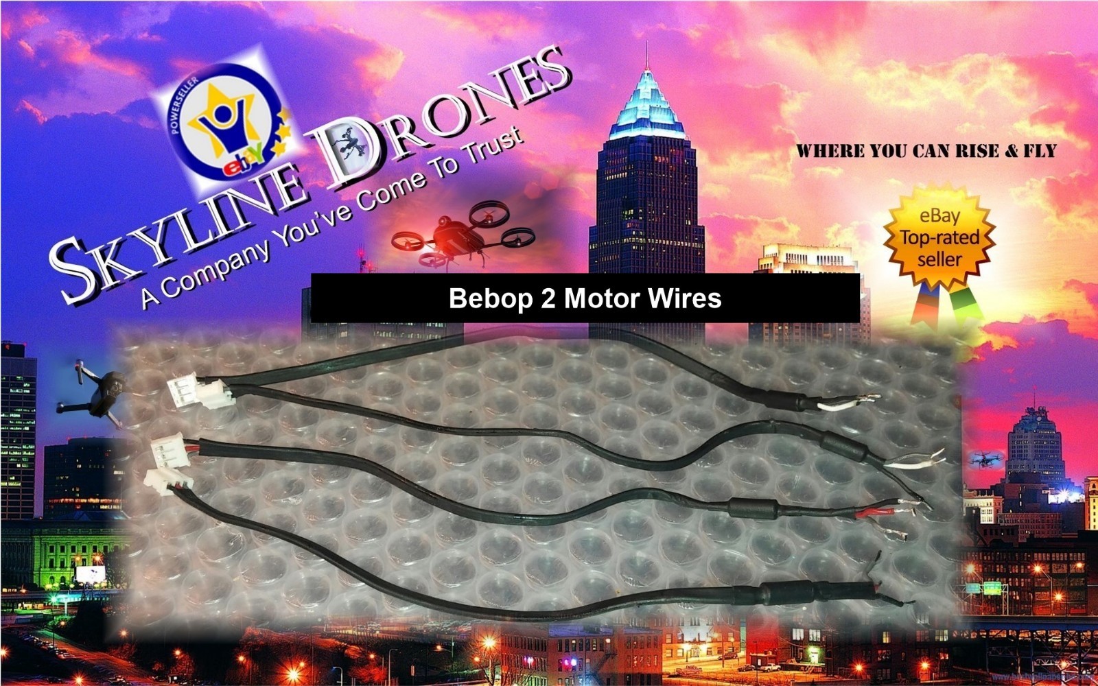 PARROT BEBOP 2 Drone MOTOR CABLE WIRES with Connector