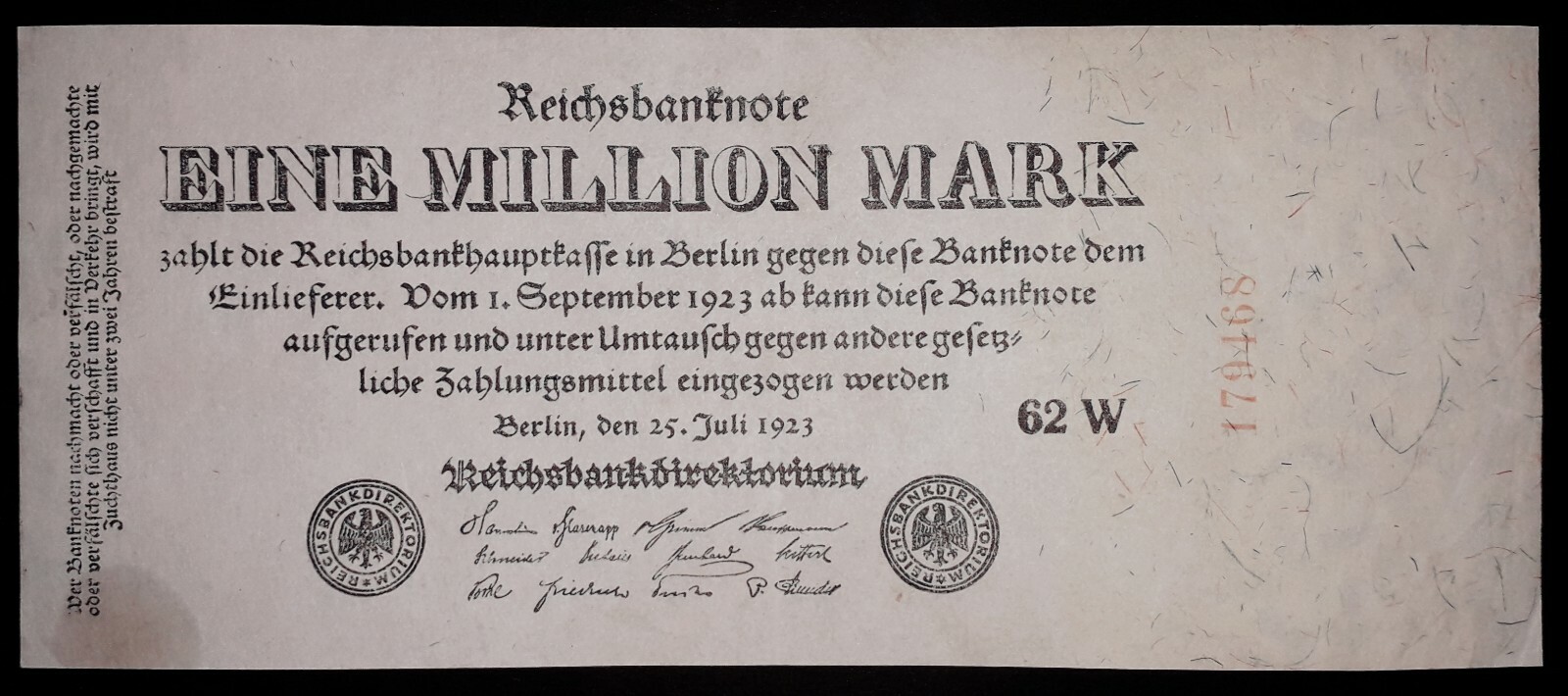 Germany"Weimar hyperinflation" 1 mln mark  banknote, 1923year,normal condition