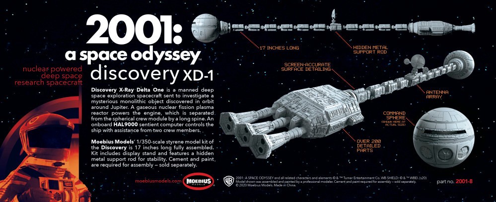 Moebius Models 2001: A Space Odyssey Discovery XD-1 Model Kit, 1:350 Scale