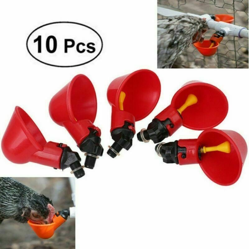 20 Pack Poultry Water Drinking Cups Chicken Hen Automatic Drinker Plastic Feeder