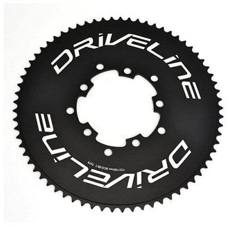 Driveline 69T AL7075 Road Bike Bicycle TT Chainring 69T, BCD 110/130mm, Black