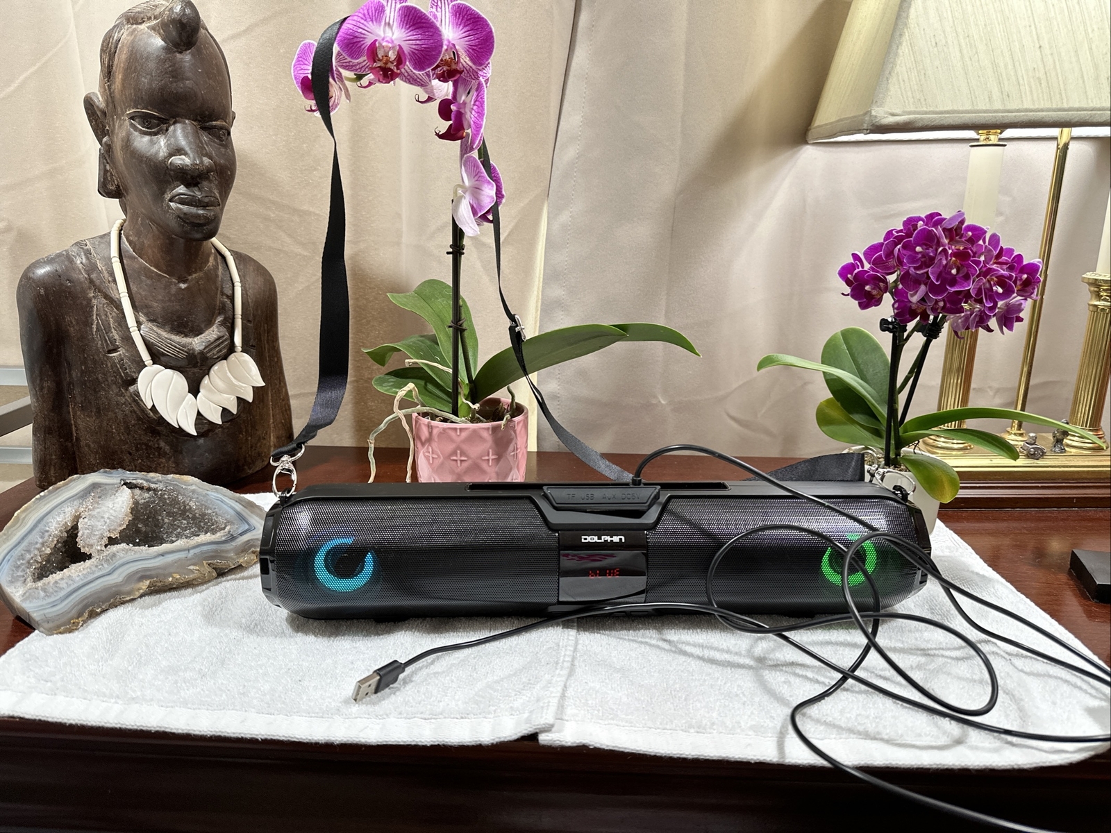 Dolphin SNB-16R Portable Rechargeable Mini Sound Bar+Bluetooth/USB/SD/FM/AUX/LED