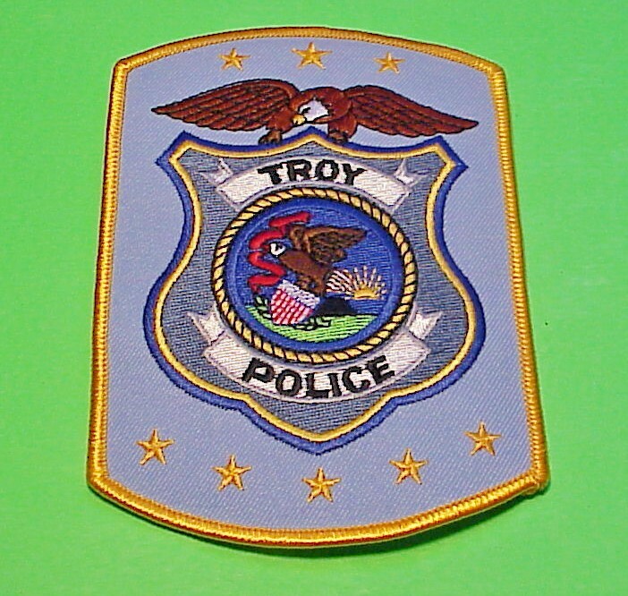 TROY  ILLINOIS  IL  ( GOLD BORDER )    POLICE PATCH FREE SHIPPING !!!