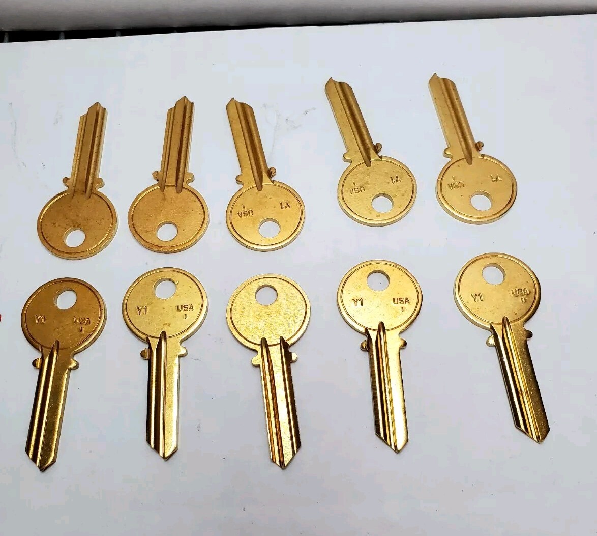 10 PACK ILCO YALE Y1-BR Key Blank Brass Type  5 Pin AE00001130 TAYLOR LINE NEW