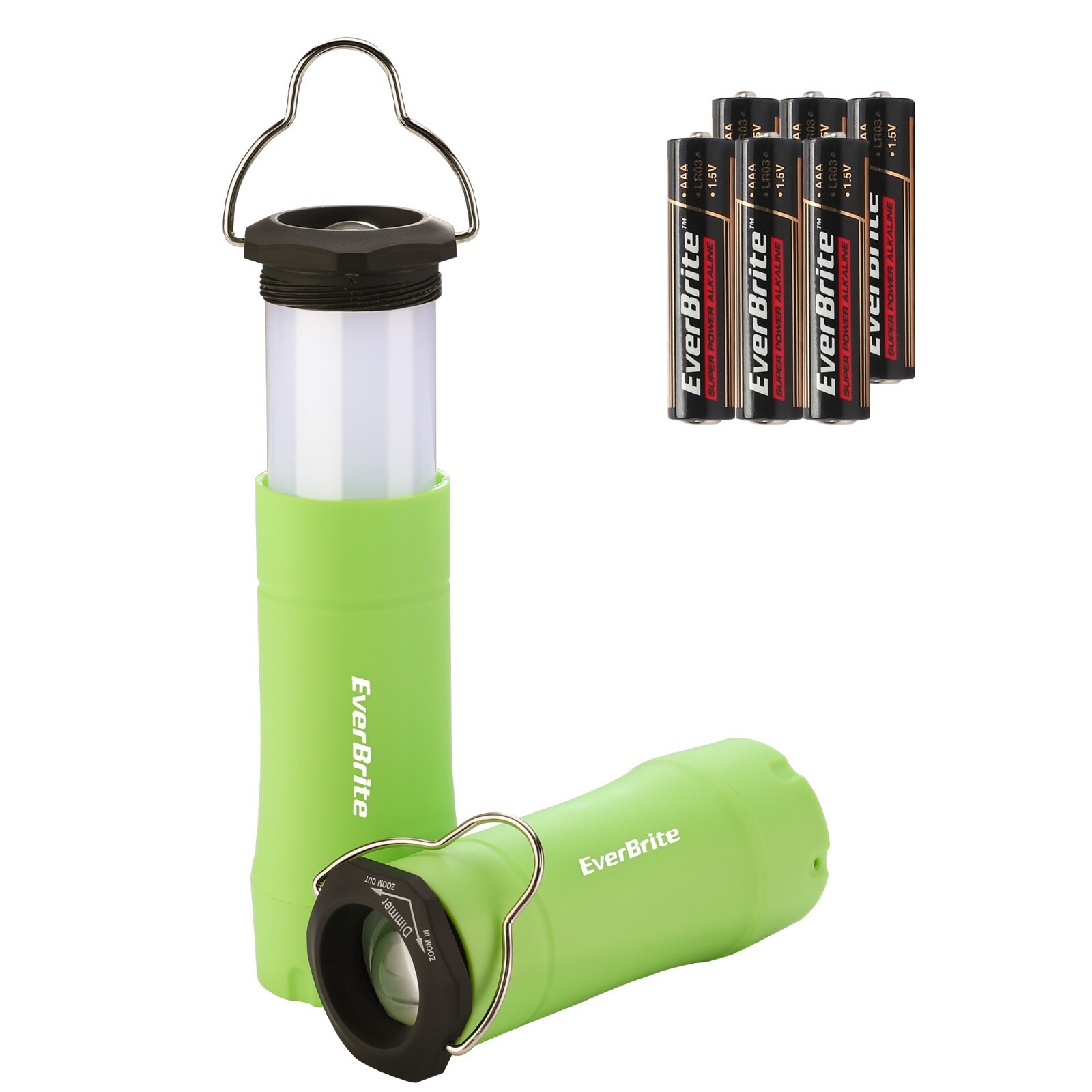 EverBrite 2-in-1 Portable LED Lantern Flashlight 3 Lighting Modes 2PC Mini Torch