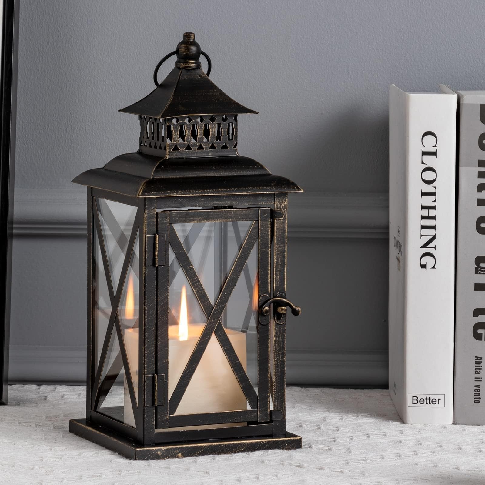 Lantern Decorative Indoor & Outdoor, Large Hanging Candle Lanterns Home Decor...