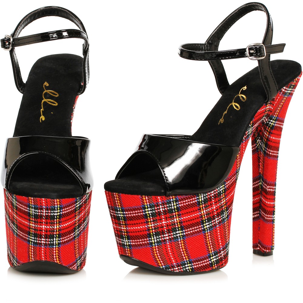 Ellie 7" Plaid Stiletto Heel Adult Women Shoes Sandals 711/Mary