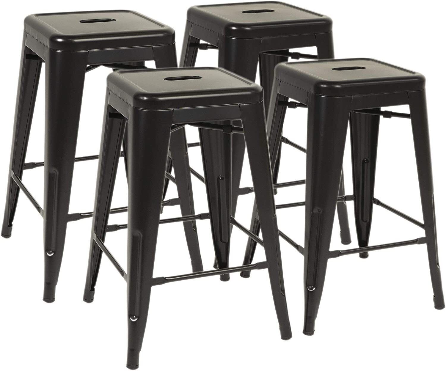 New Metal Chair Height Bar Stools 24 Inches Indoor/Outdoor Stool Patio Furniture