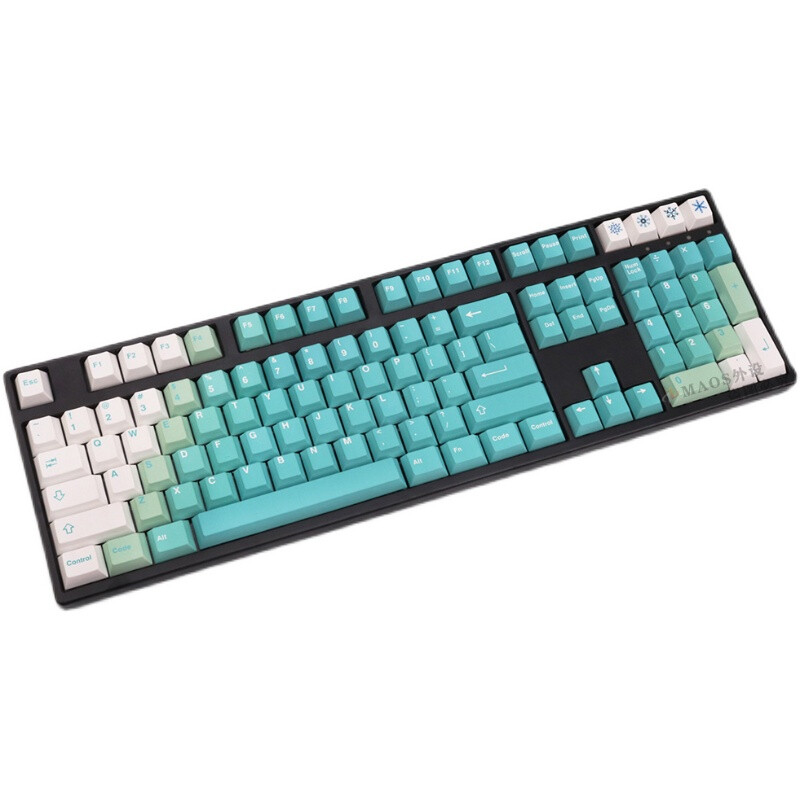 DIY White Green Gradient Theme Keycap Cherry Profile PBT 108 Key for Cherry MX
