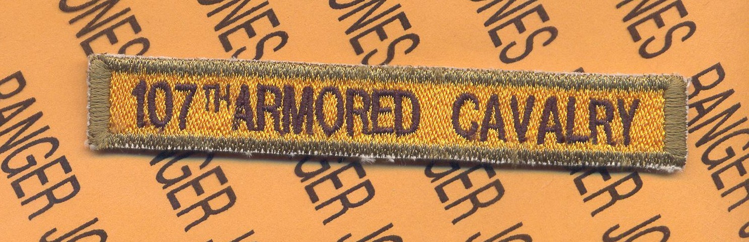 US Army "107th ARMORED CAVALRY" Armored Forces Tank Armor 4" tab patch