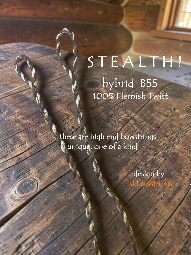 B55 Flemish Twist Bowstring | 16 Strand | Fits All Recurves | STEALTH Hybrid