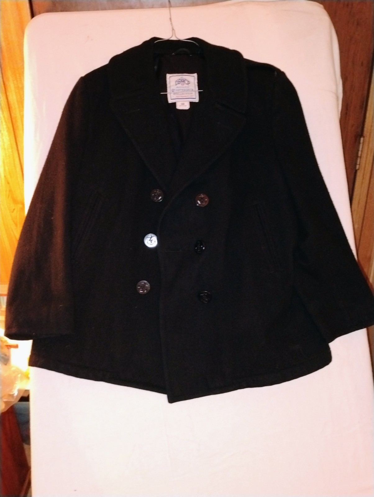 DSCP US NAVY PEACOAT WOMEN'S 18R US QUARTER DECK COLLECTION BLACK 100% WOOL