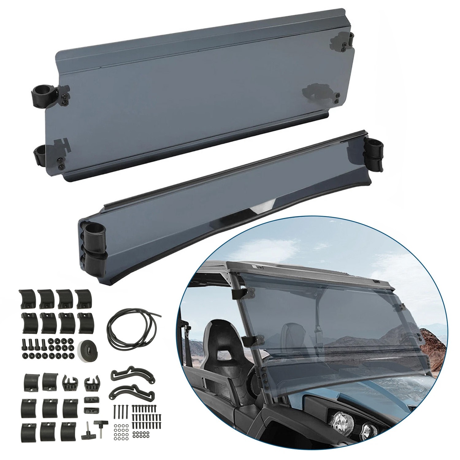 Smoked Full Windshield For John Deere Gator XUV 550 560 590i/Gator RSX 850i