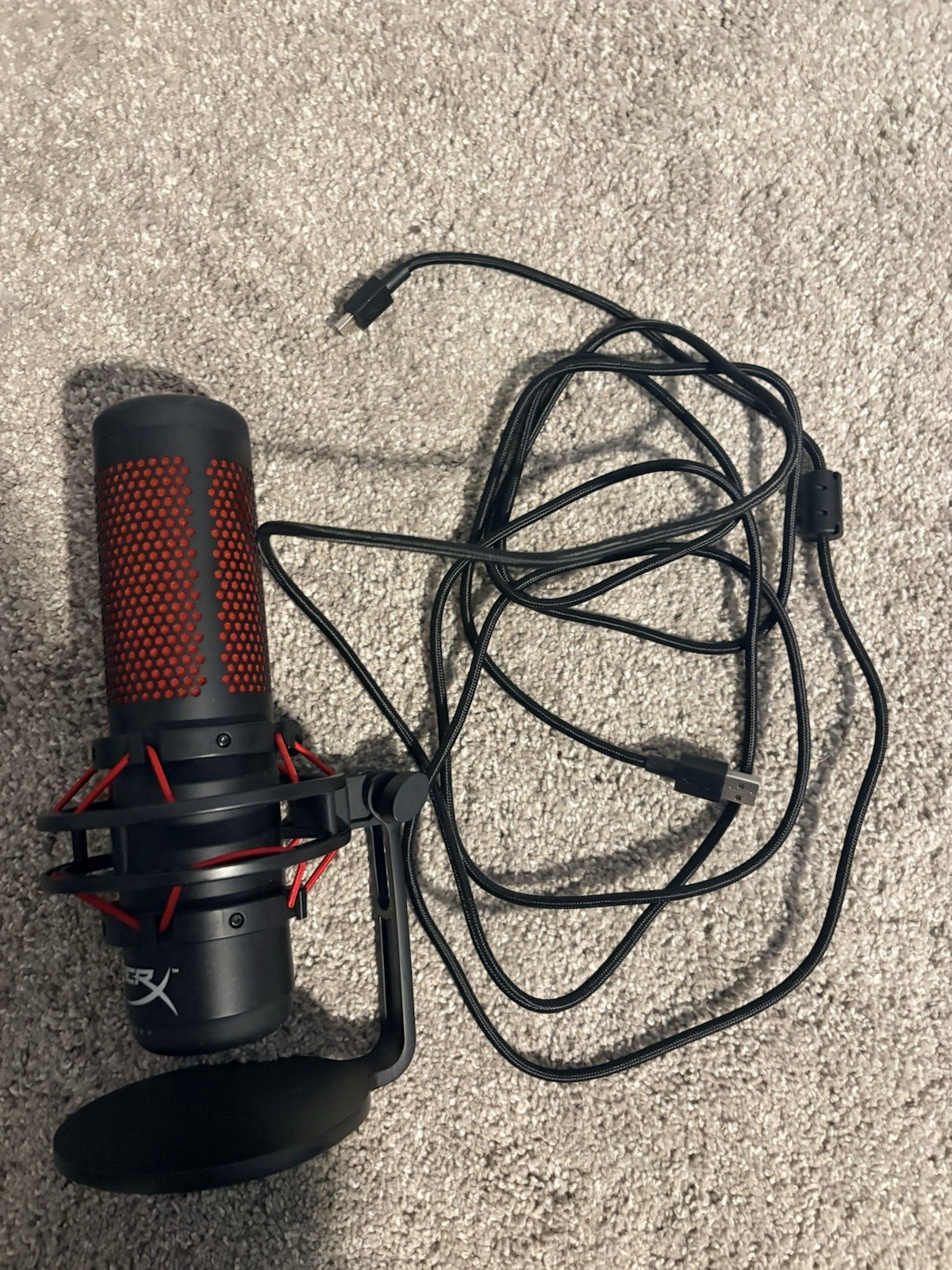 HyperX QuadCast USB Condenser Microphone Black/Red Adjustable Stand/Mount