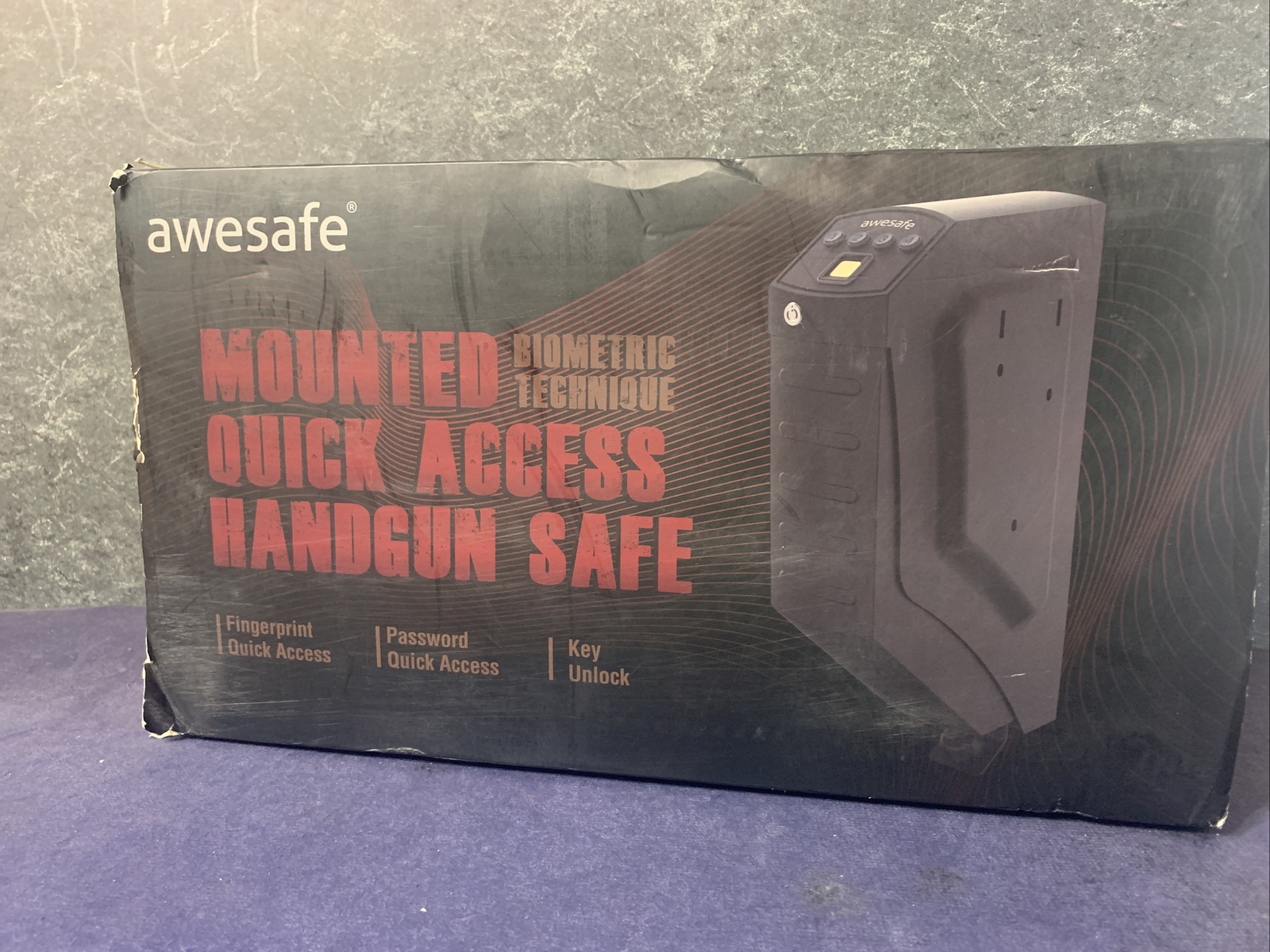 Biometric Handgun Safe Gun Concealment Under Desk Fingerprint - See Details !