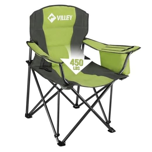 Oversized Folding Camping Chair, Portable Outdoor Seat | 450 LBS Green