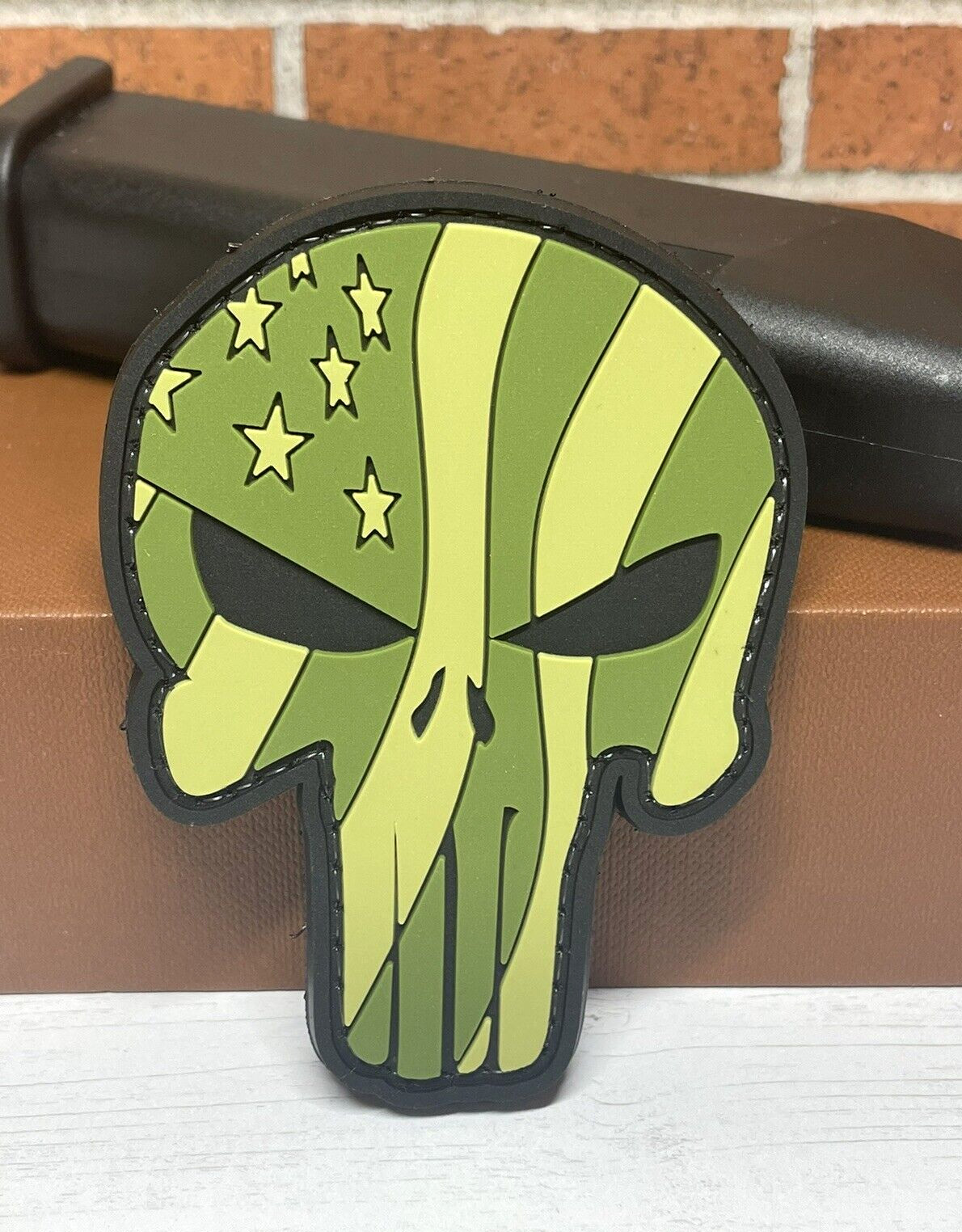 Punisher PVC Patch, Tactical Morale Gun Camo Punisher Flag, Skull Hook Backed