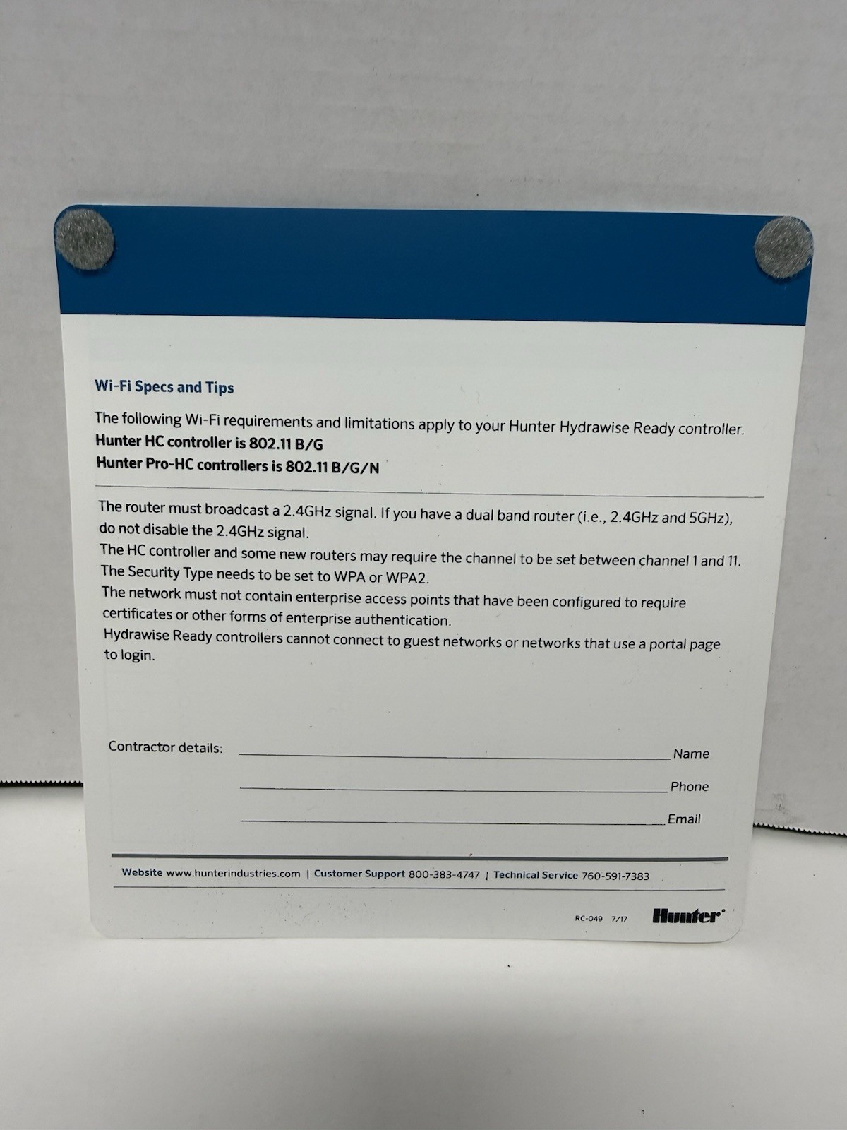 Hunter Pro-C / PC-400i 32 Station Lawn Sprinkler Controller Front Panel ONLY