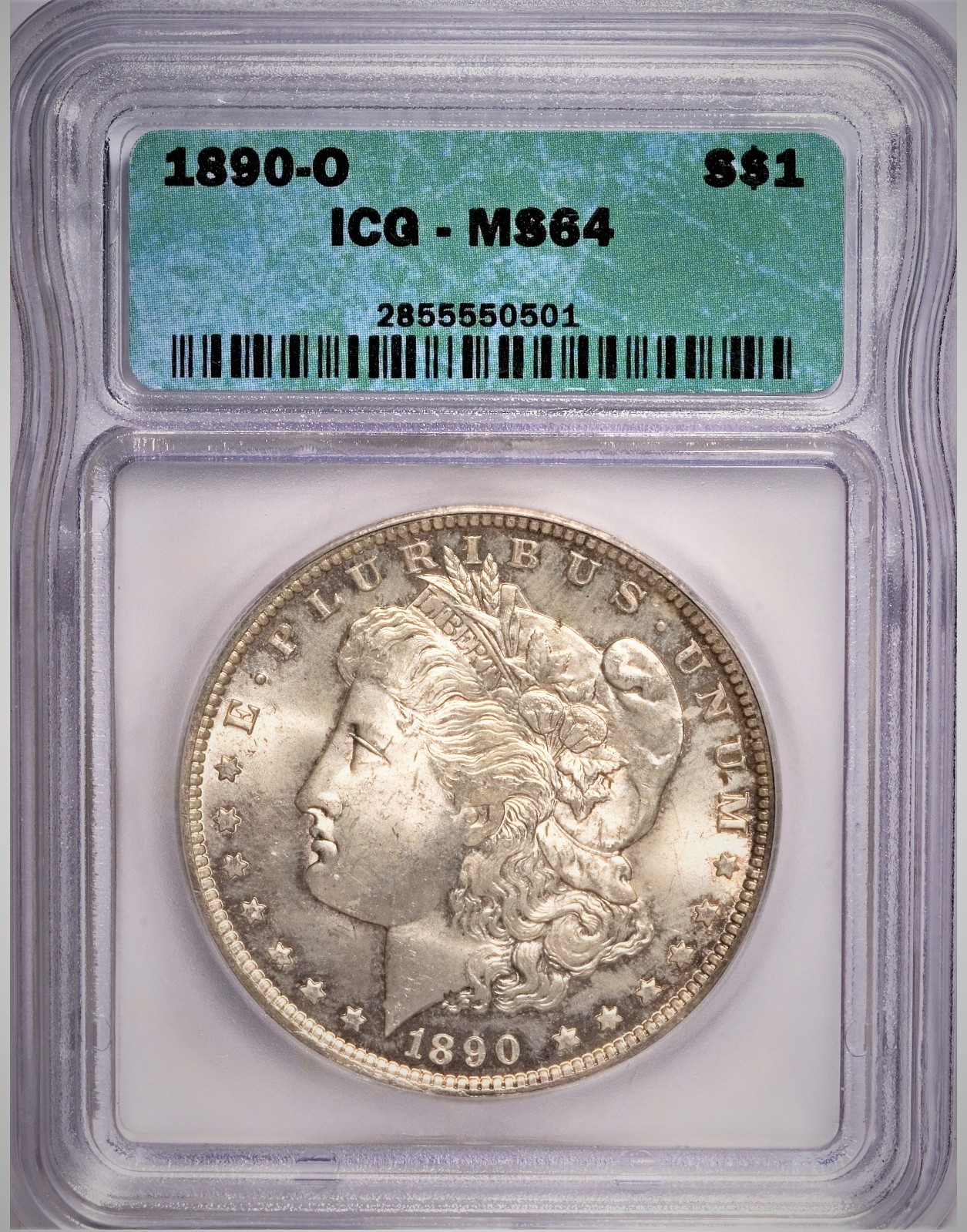 1890-O MORGAN DOLLAR ICG MS64