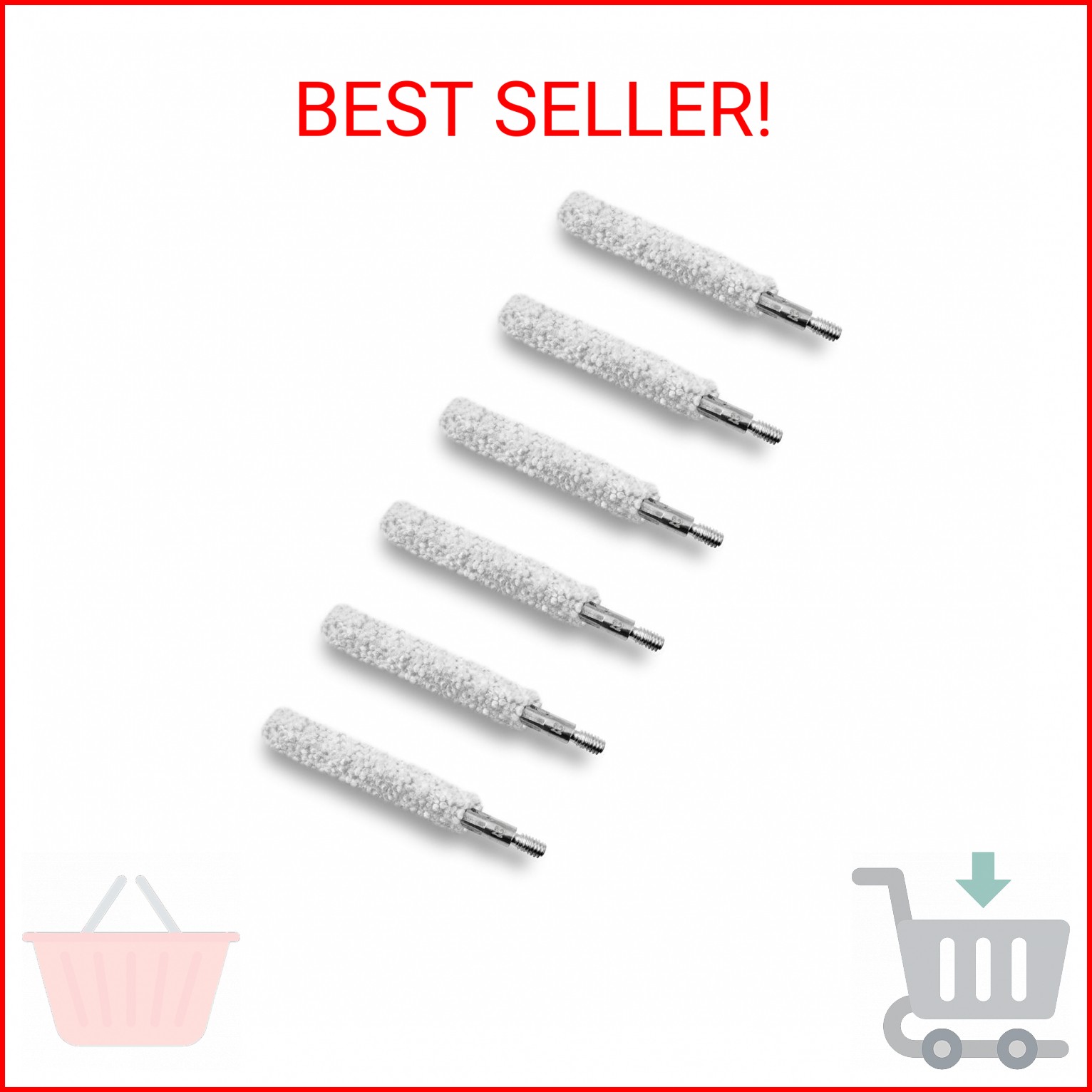 XXLIYA 22 Caliber Cleaning Kit 6PCS Cotton Mop Brush Pistol Cleaning Kit for 22