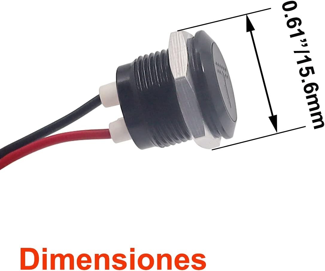 LED Indicator Pilot Dash Light (Battery/Alternator Warning) Red, 1/2"(12mm) 12V