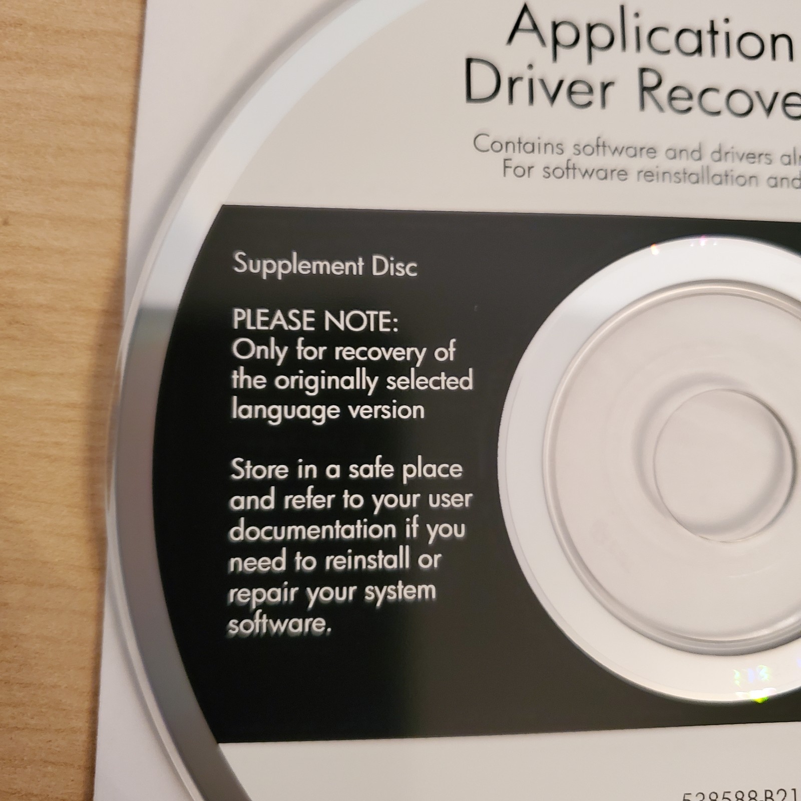 HP Compaq Application and Driver Recovery CD 538588-B21