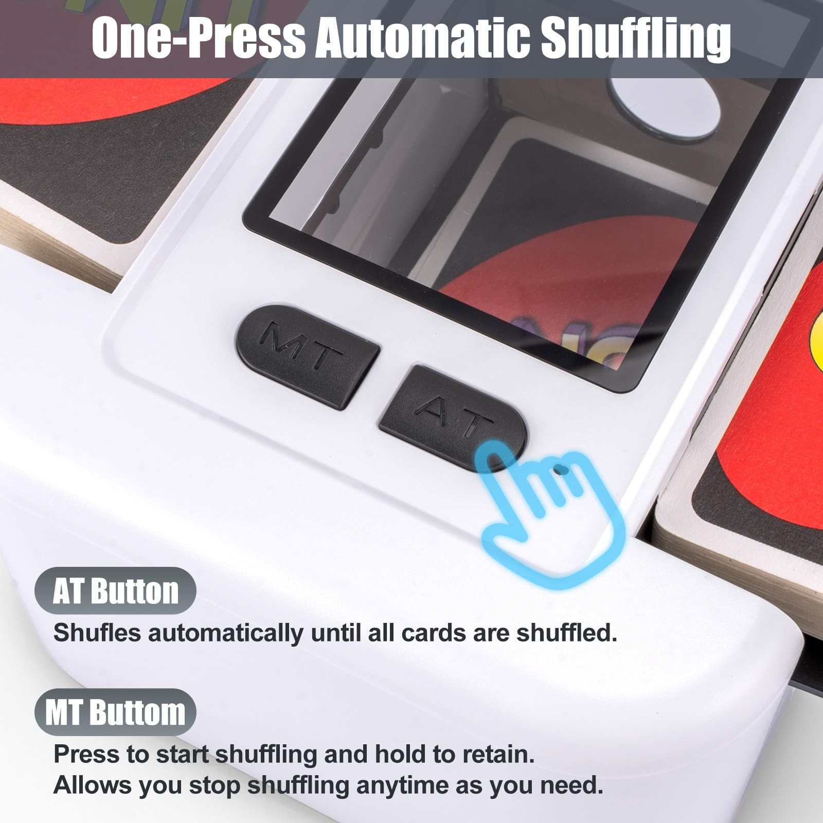 Automatic Card Shuffler, Rechargeable Portable UNO Shuffler Machine with Dual...