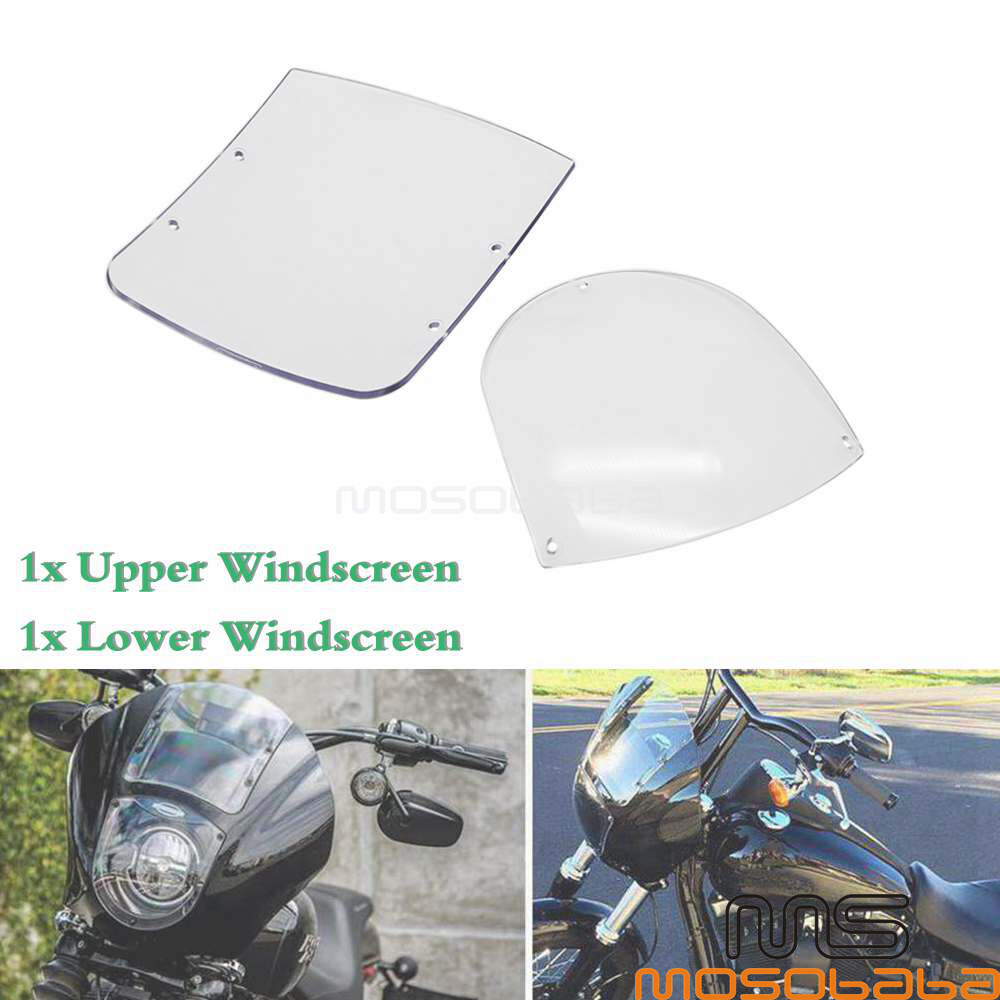 Headlight Quarter Fairing Replacement Windshield For Harley Dyna Super Glide FXD