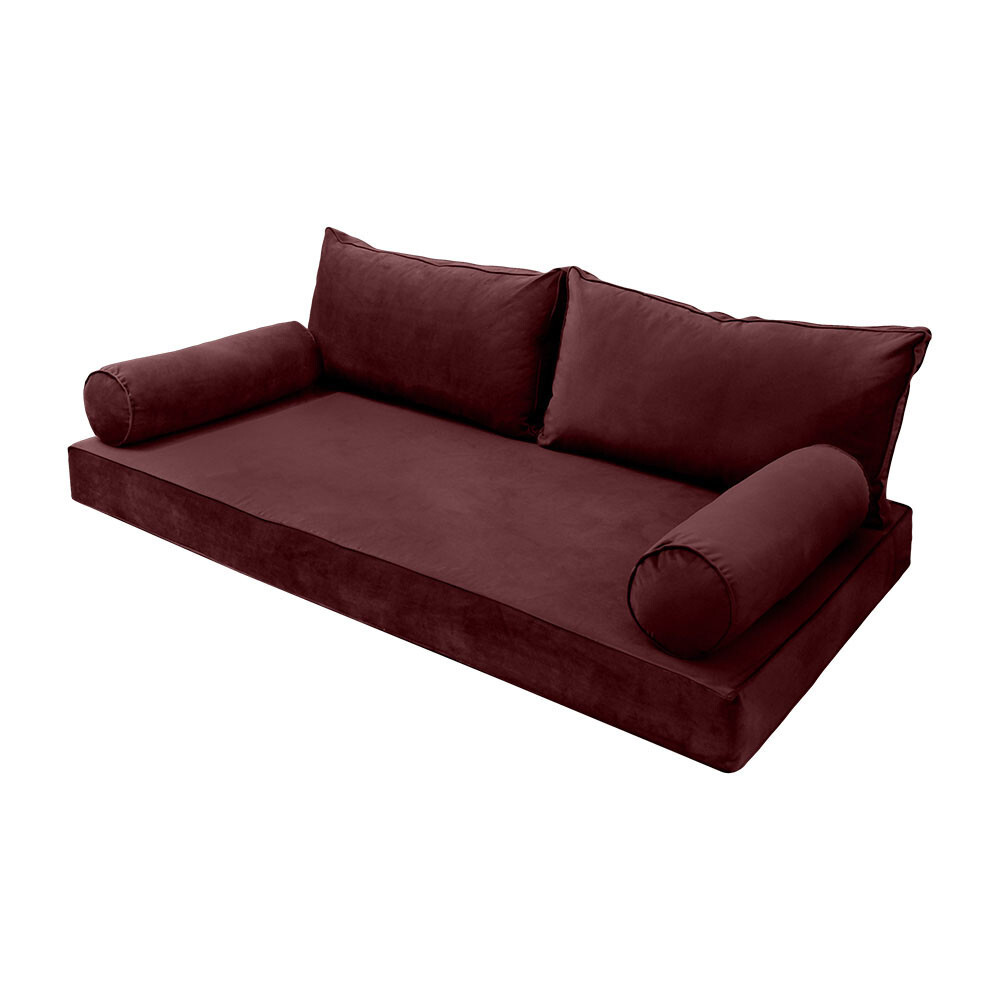 SLIPCOVER ONLY S1.V2 Velvet Indoor Daybed Mattress Pillow PipeTrim Twin-XL AD368