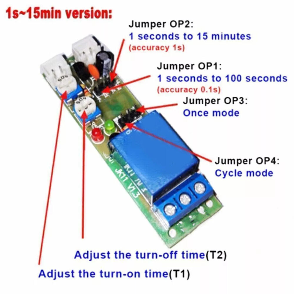 2x 12V Infinite Cycle Delay Time Timer Relay Turn ON OFF Switch Loop Modules HOT