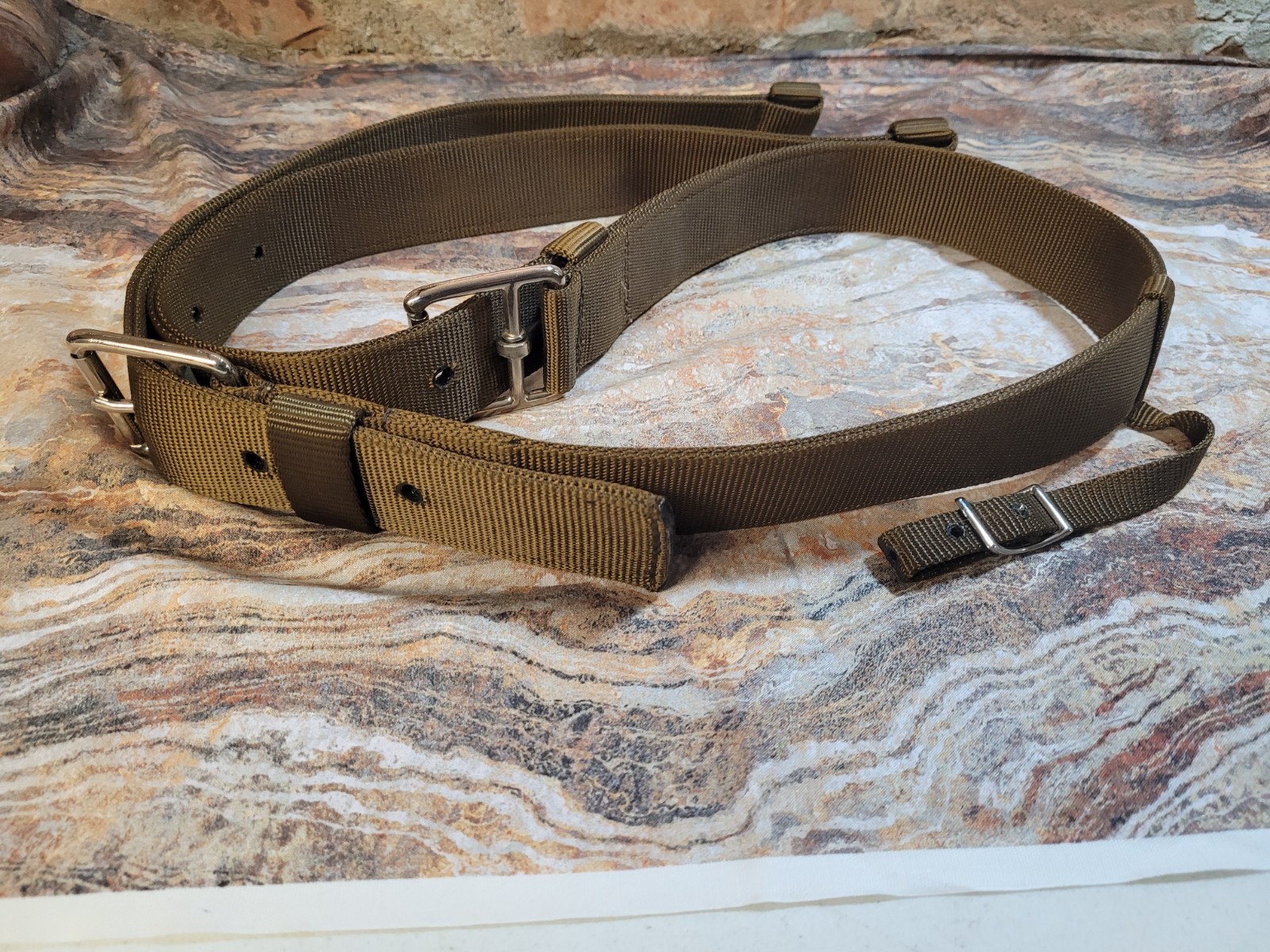 Unbranded Nylon Flank Cinch (Back Cinch) in Brown with Back Billets