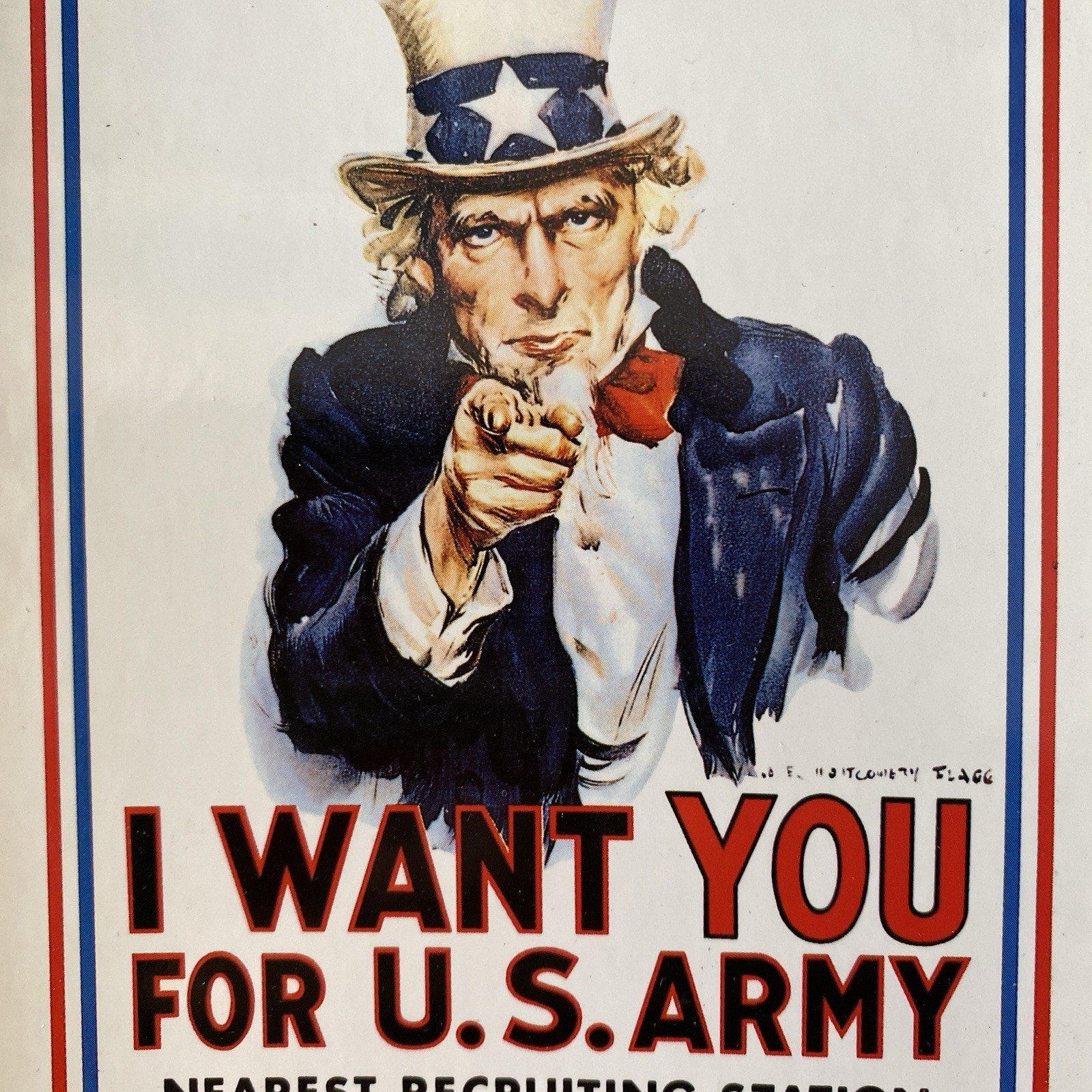 Patriotic Uncle Sam I WANT YOU For U. S. Army Postcard 4x6”