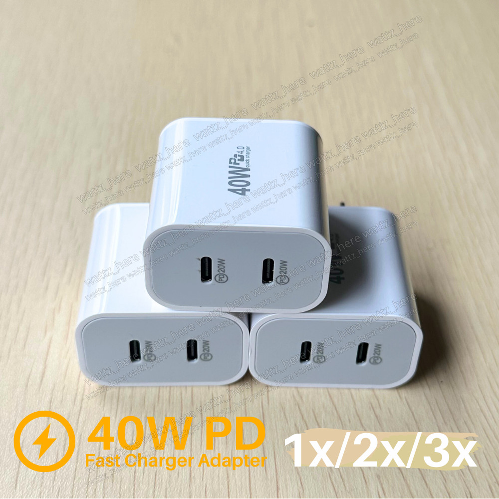 Dual PD Fast 40W Wall Charger Power Adapter For iPhone 15 14 13 12 Pro Max iPad