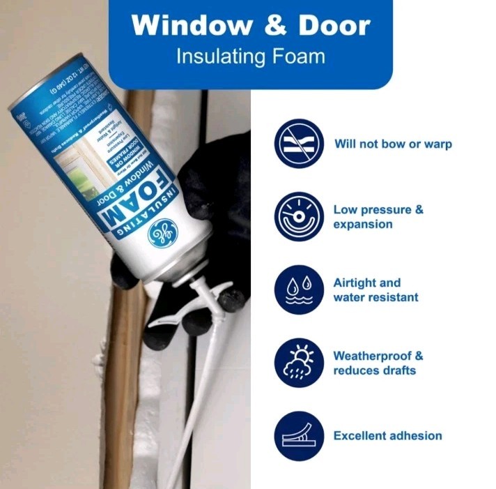 Lot of 12 GE Window & Door Insulating Foam 12 Oz Each