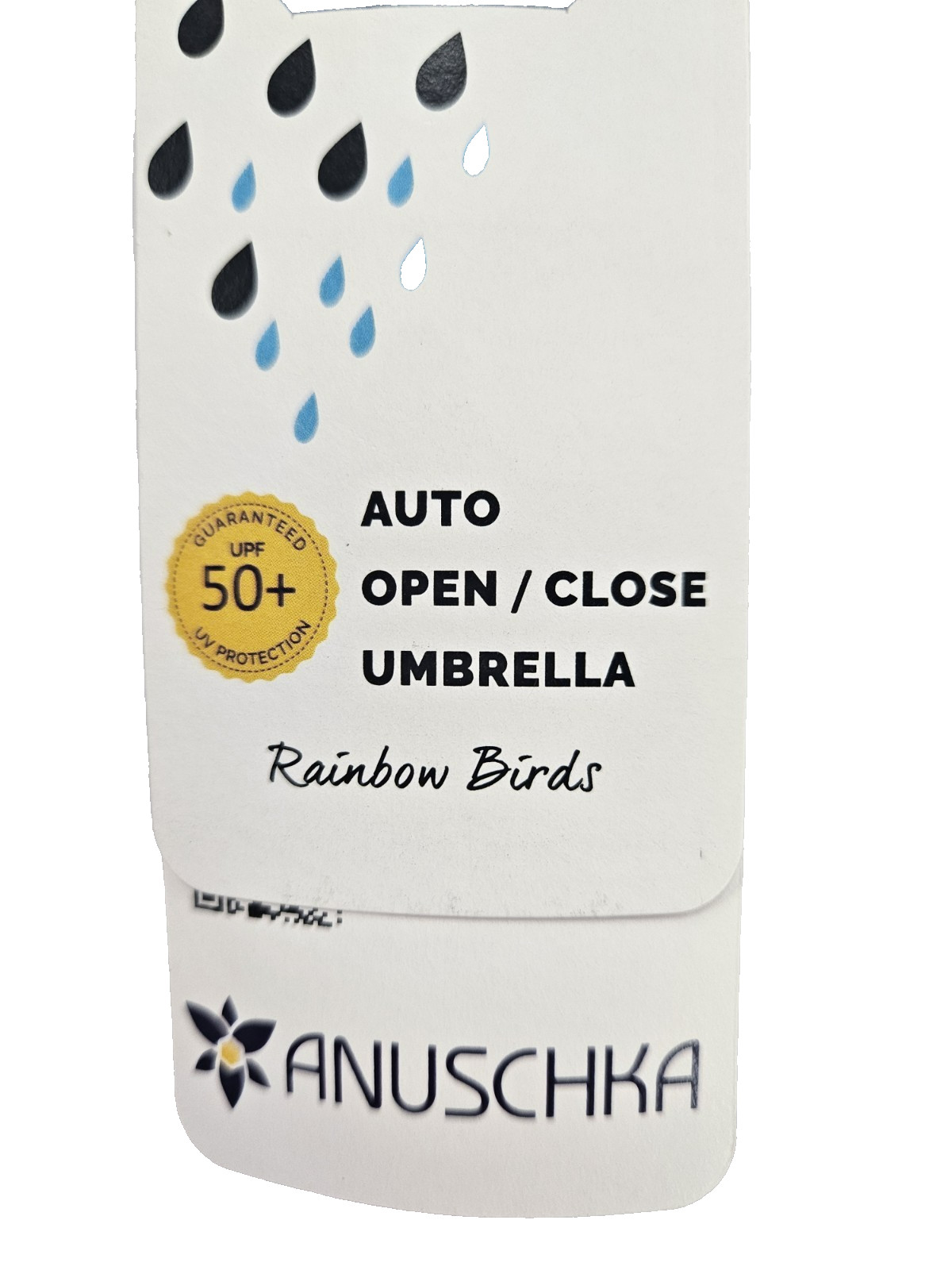 Anuschka Rainbow Birds Auto Open Close Umbrella UV 50+ Floral Bird NWT