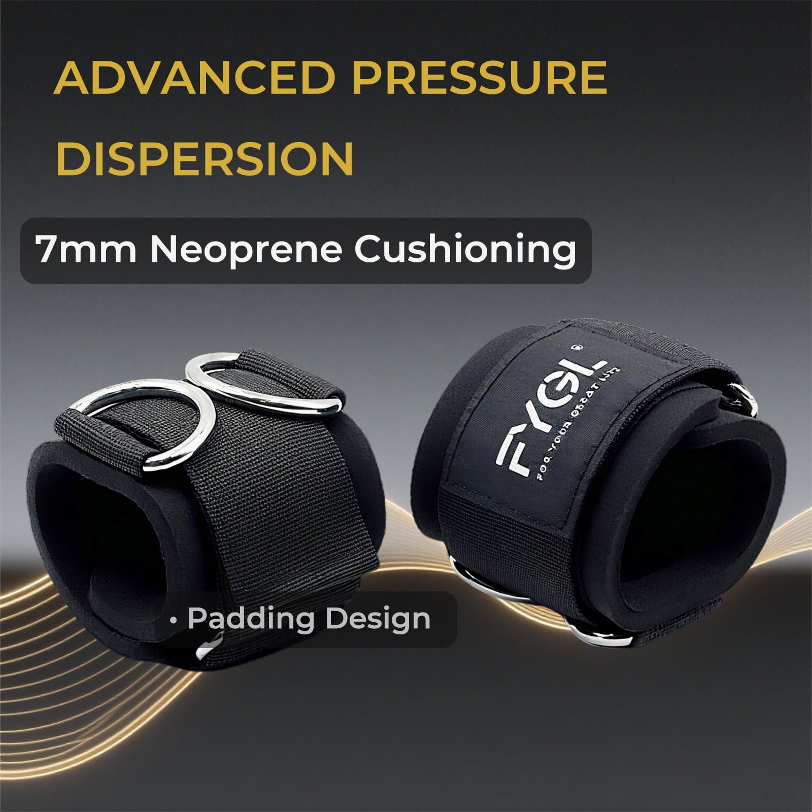 Adjustable Wrist Cuffs for Cable Machines - 7mm Neoprene Padded Straps with D...