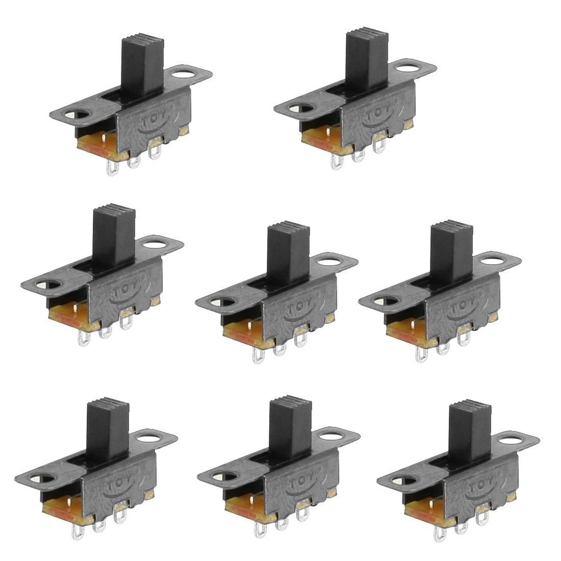 uxcell 8 Pcs 2 Position SPDT 1P2T Panel Mount Vertical Slide Switch 3 Solder...