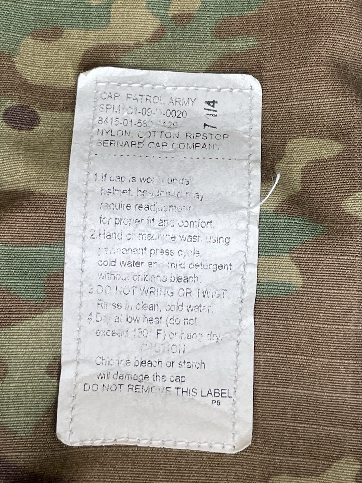 US ARMY MULTICAM PATROL CAP SIZE 7 1/4