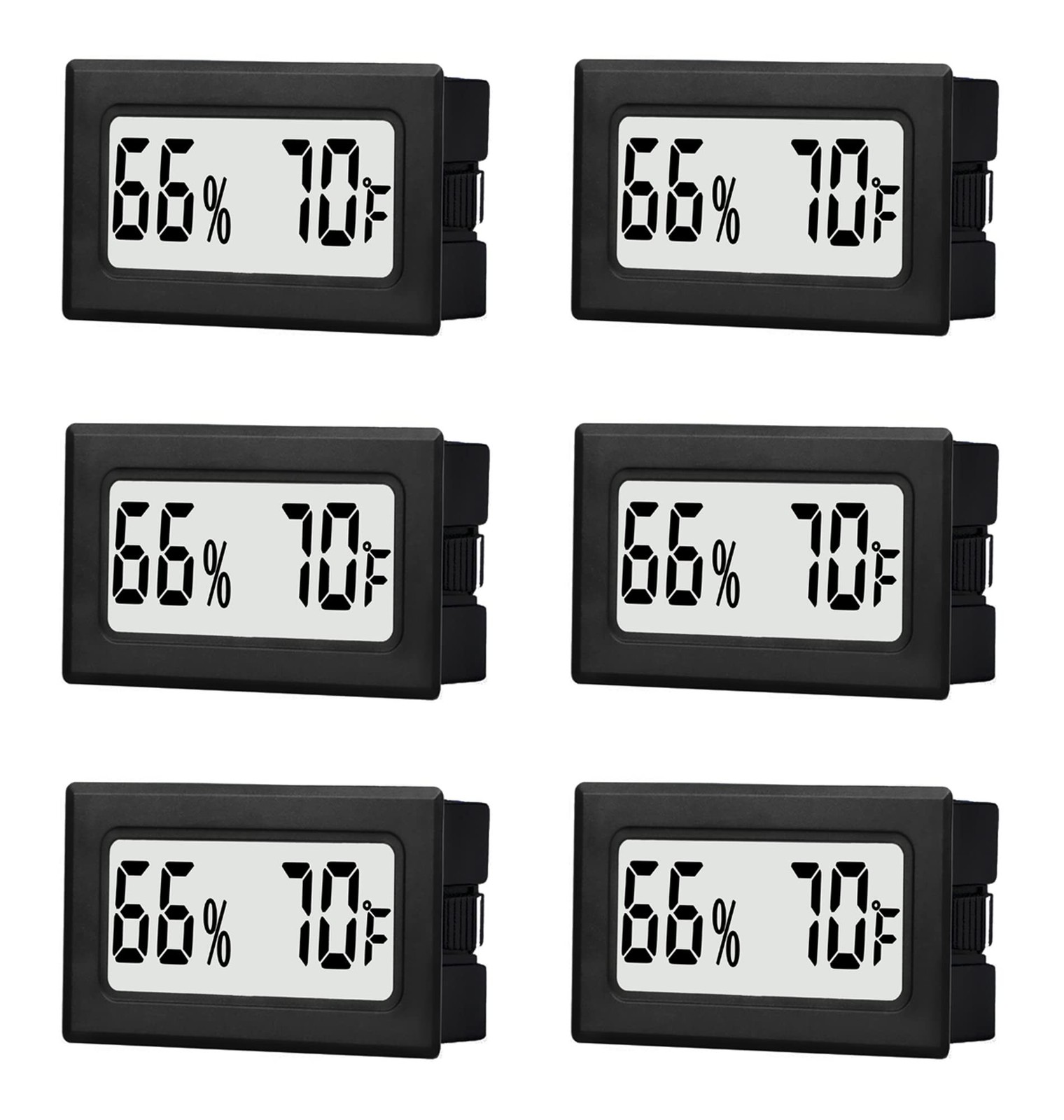 6 Pack Mini Small Digital Hygrometer Thermometer Indoor Temperature and Humid...