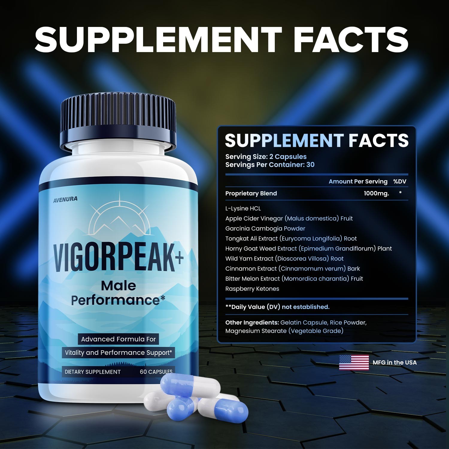 (3 Pack) VigorPeak for Men Capsules – Vigor Peak Advanced Formula Natural Blend