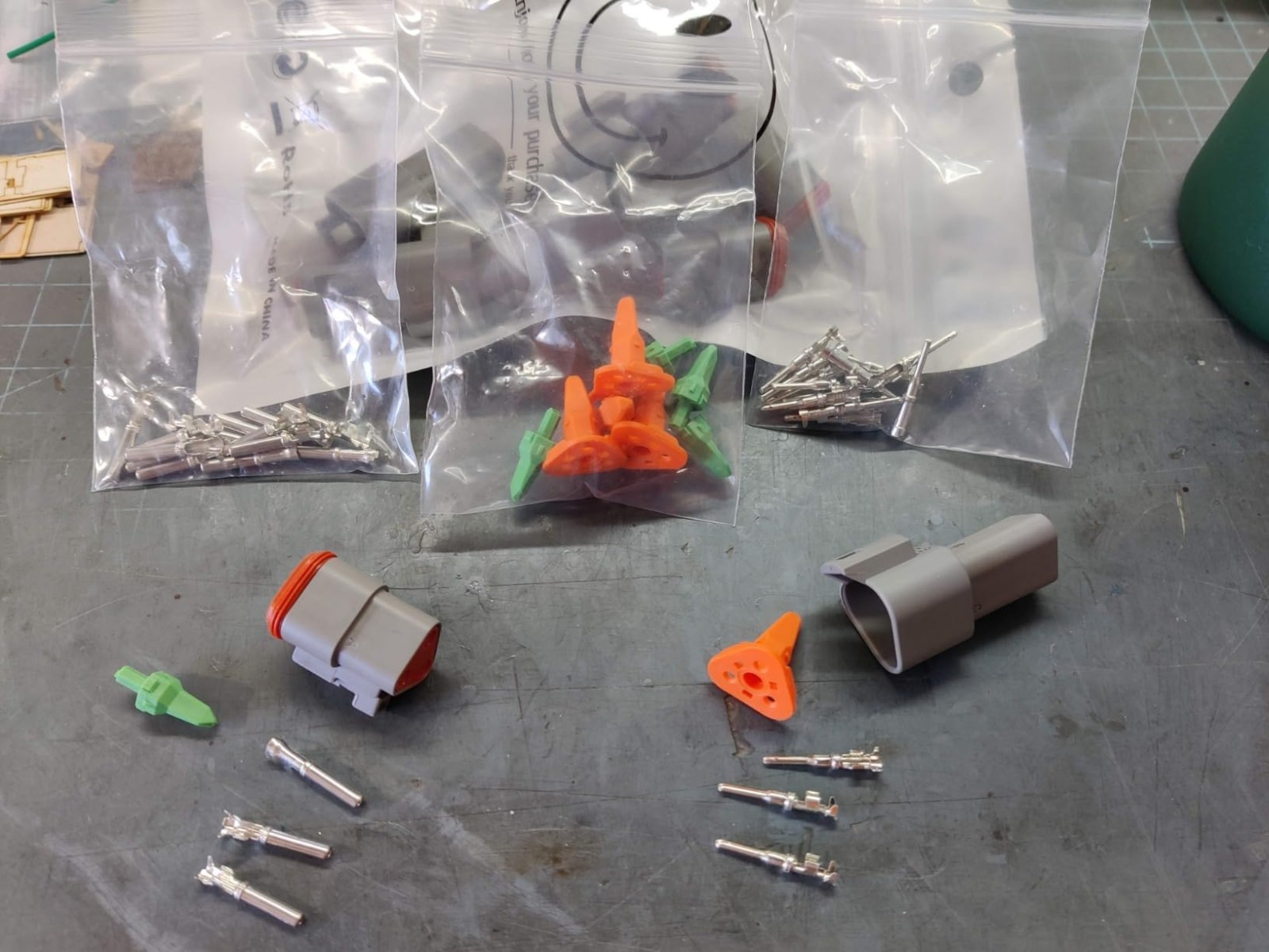 2 Pin Deutsch DT Connector Kit 5 Sets Waterproof Plug 14-20AWG Wire Kit, New USA