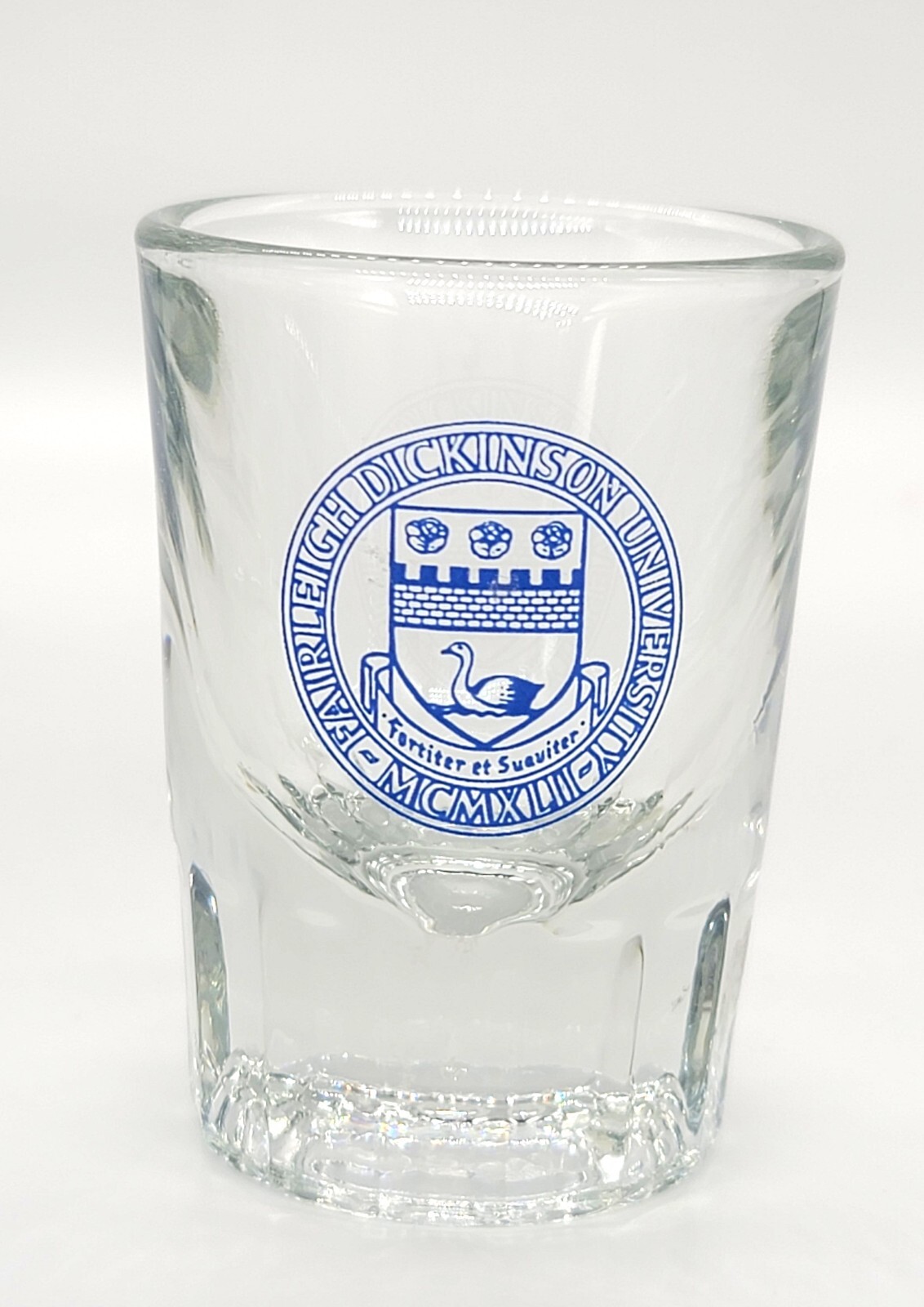 RARE Fairleigh Dickinson University New Jersey Heavy Bar Shot Glass VHTF - 704