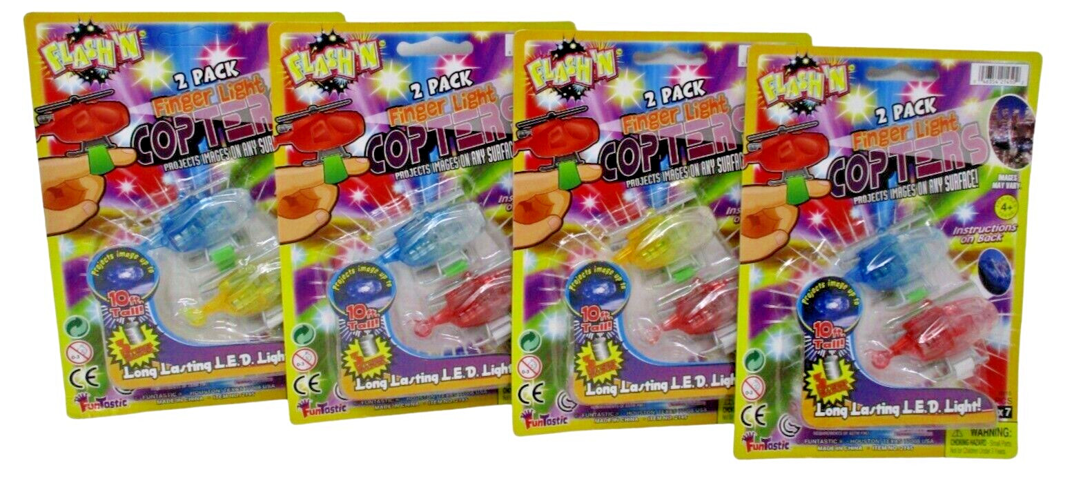 2 Pack Finger Light Copters by Flash'N -Bundle of 4 (colors vary)