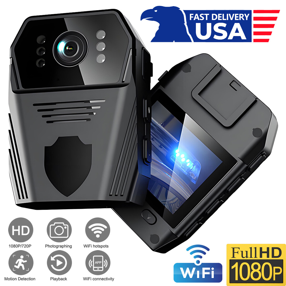 HD1080P 4K Mini Camera Camcorder Body Police Cam w/ Audio Video DVR IR Night Cam