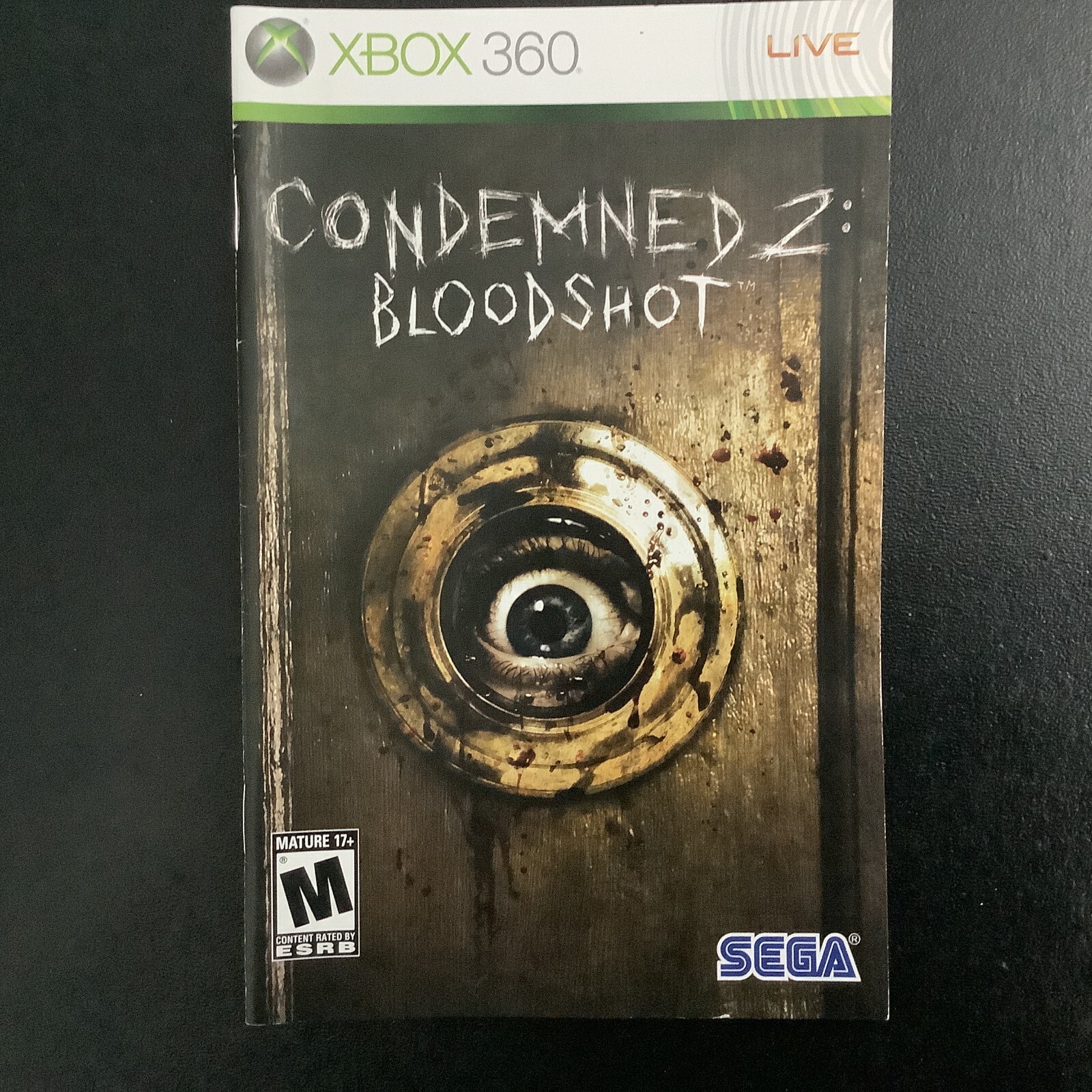 Condemned 2: Bloodshot Microsoft Xbox 360 Instruction Manual Only