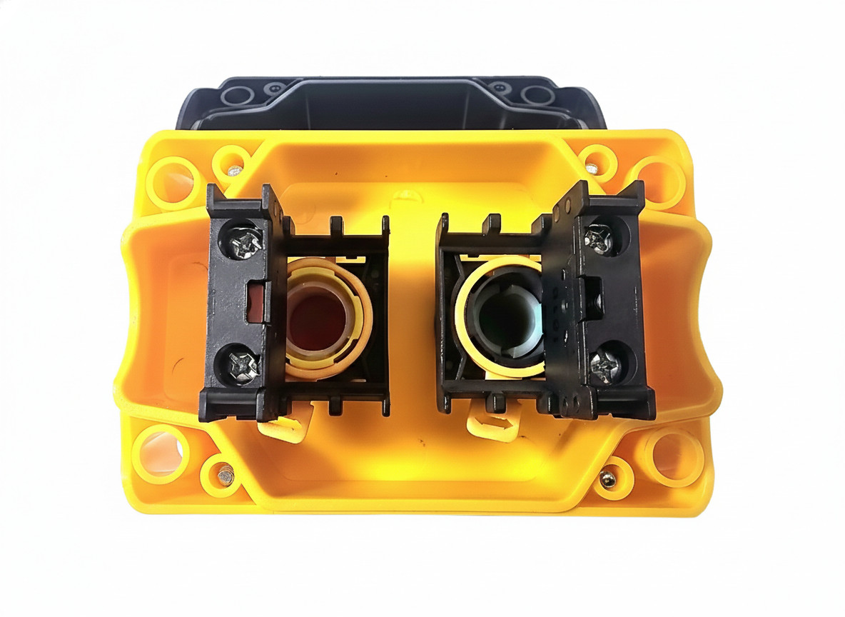 Alpinetech 2 Buttons Control Station - Control Box, E-Stop, Momentary Switches