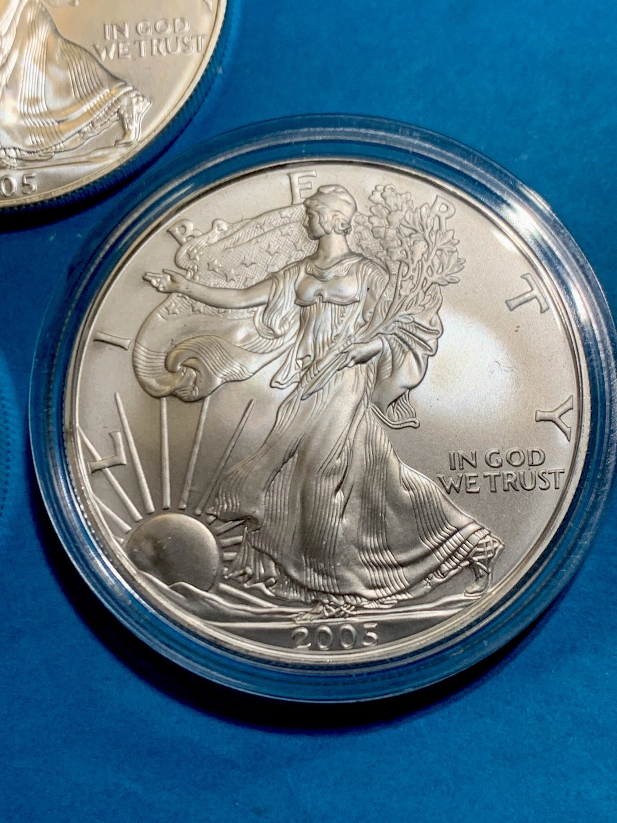 2005 American Silver Eagle 1Oz Gem Brilliant Uncirculated From US Mint Tube Pull